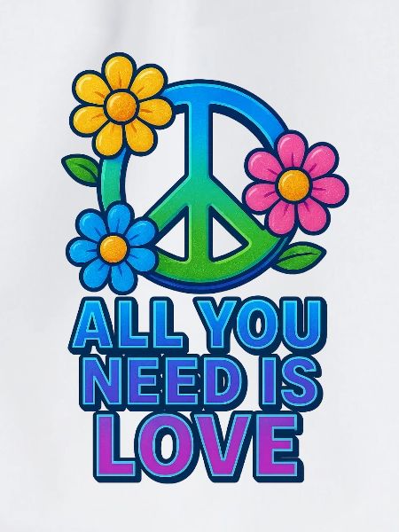 Friedliche Liebe Blumen Friedenszeichen Design