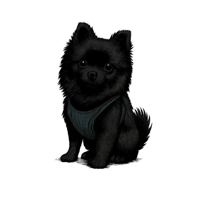 Schwarzer Spitz Hund mit Süssenblick