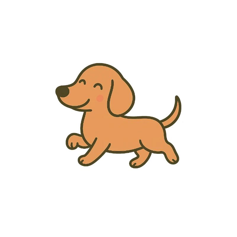 Cheerful puppy run cartoon design