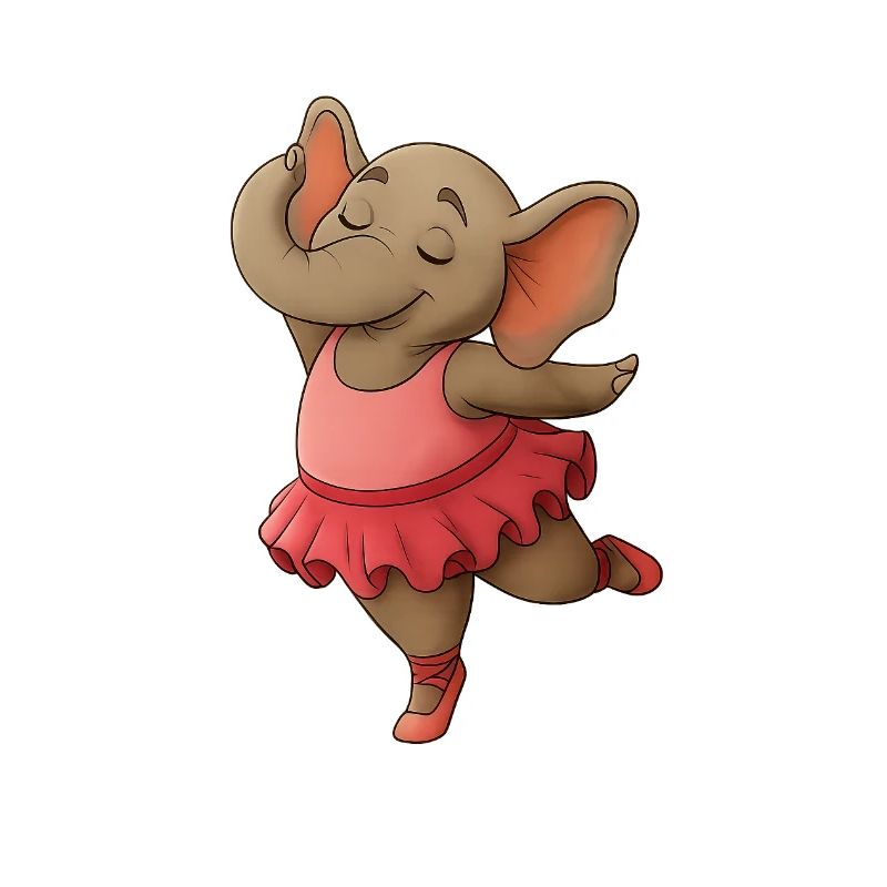 Dancing elephant in tutu