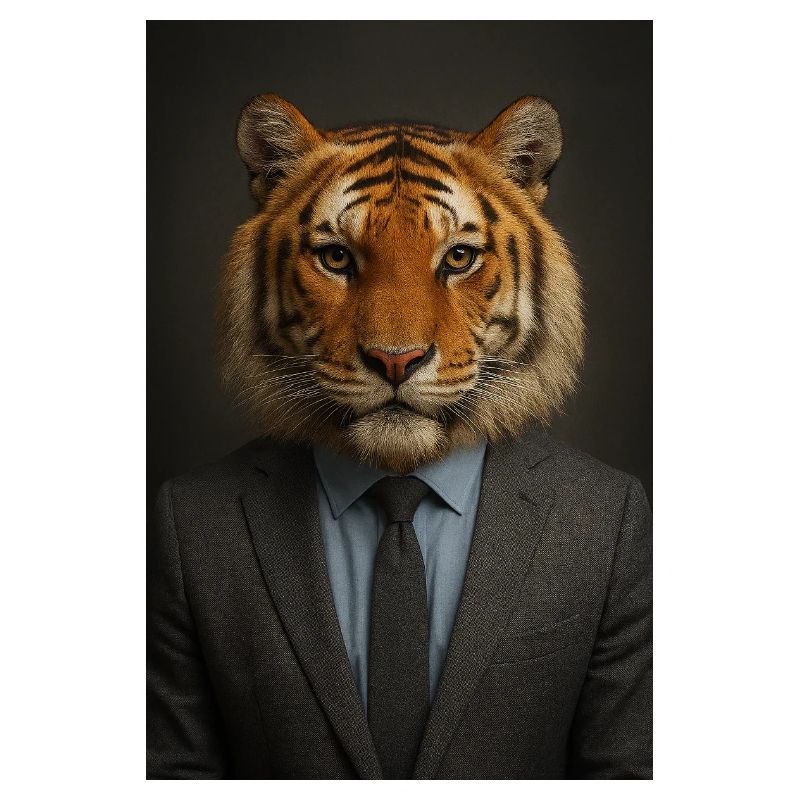Tiger in a suit office chic