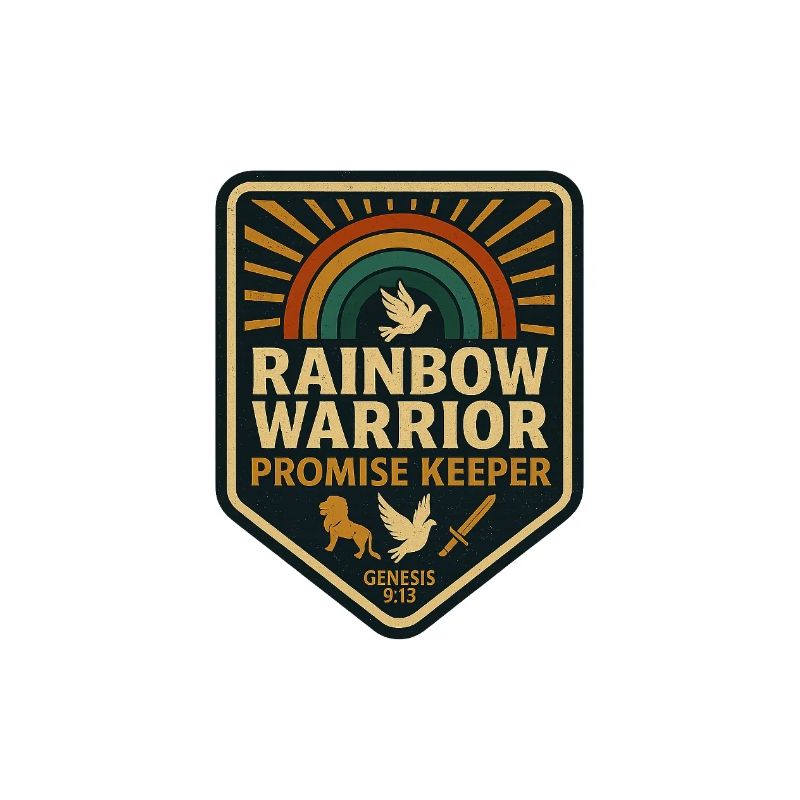 Christliche Kleidung. Regenbogen-Krieger Versprechen halten