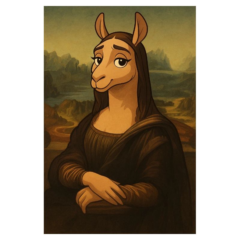 Llama Mona Lisa Enigmatic