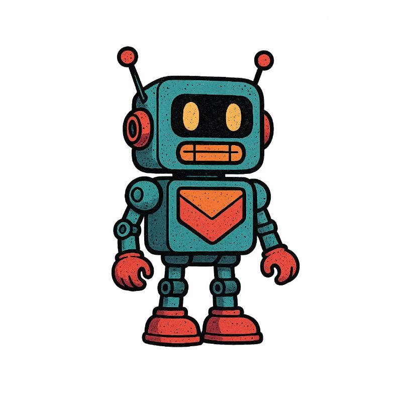 Retro Roboter Briefhalter
