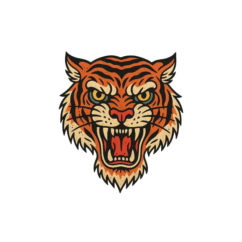 Wild Tiger Head Patch Design