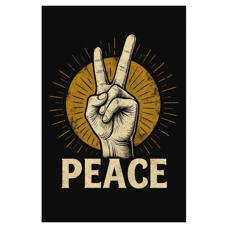 Peace Hand Retro Design