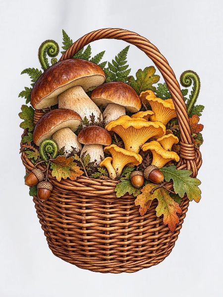 Pilzkorb voller Waldschätze