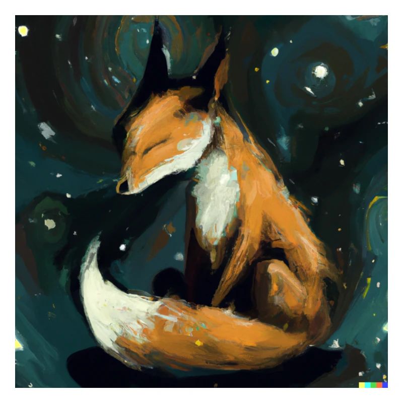 Fox rests at night