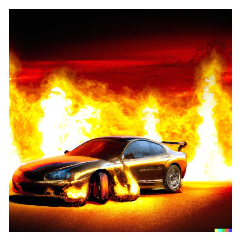 Car on fire