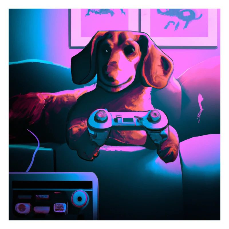 Dackel Synthwave Gaming