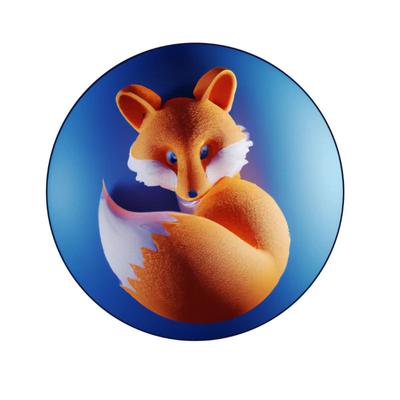 Little fox in a bubble