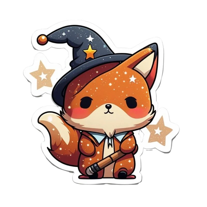 Red Little Fox Cartoon Chibi Style