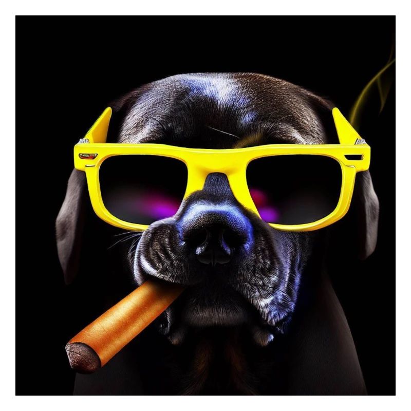 Cooler schwarzer Hund