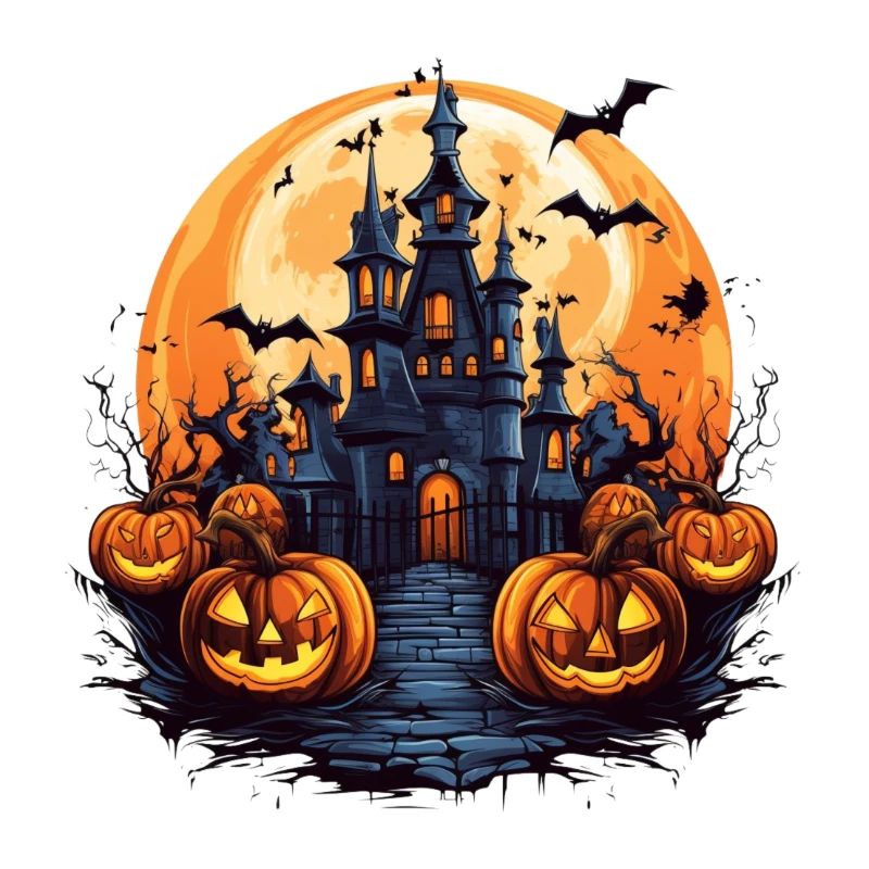 Halloween Spooky Castle Pumpkins