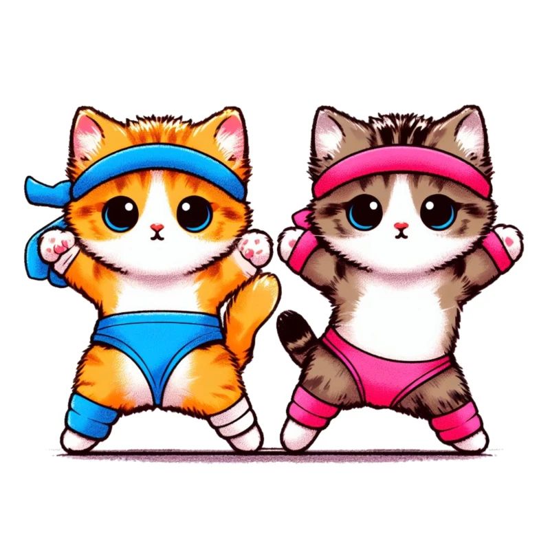Aerobic kittens 80s style