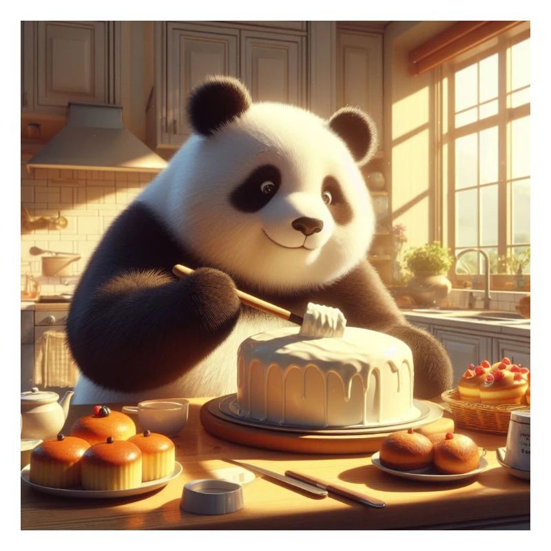 Panda is cooking