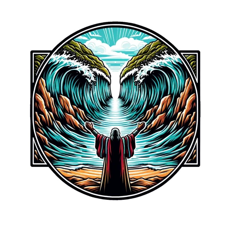 Moses teilt das Meer.