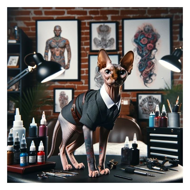 Tatouage de chat Sphynx