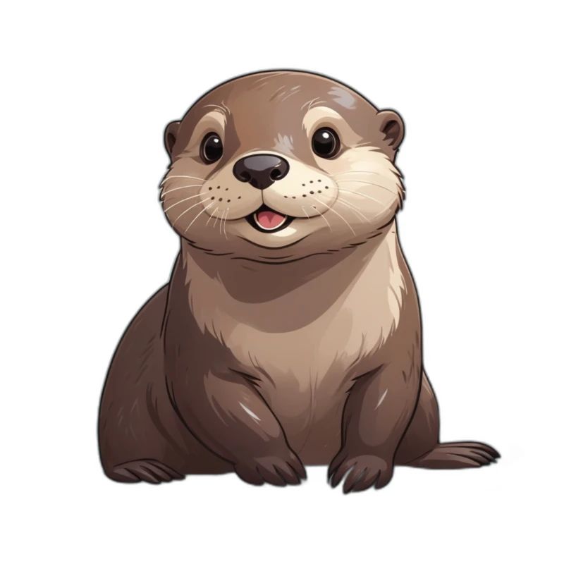 Niedlicher sitzender Otter