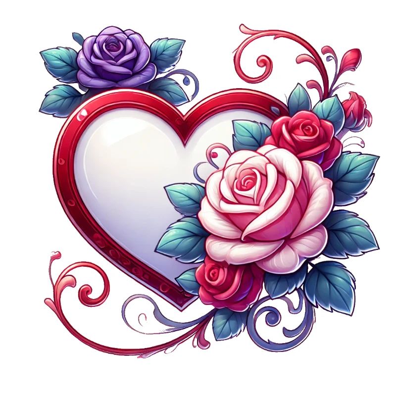 Amour éternel : Roses et cœur