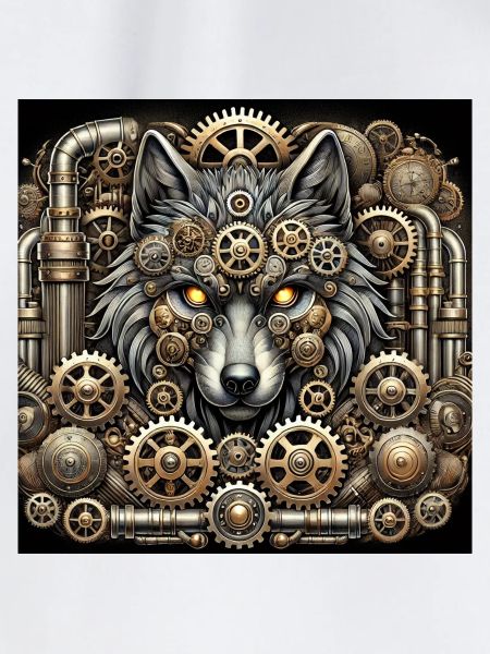 Mecha Wolf Steampunk Guardian