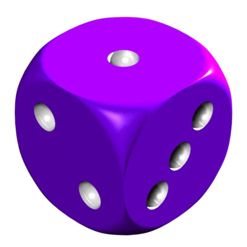 Dé violet 1 2 3