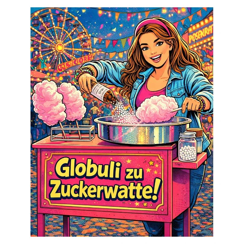 Globuli zu Zuckerwatte