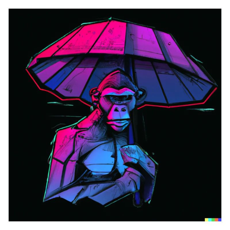 Monkey with umbrella