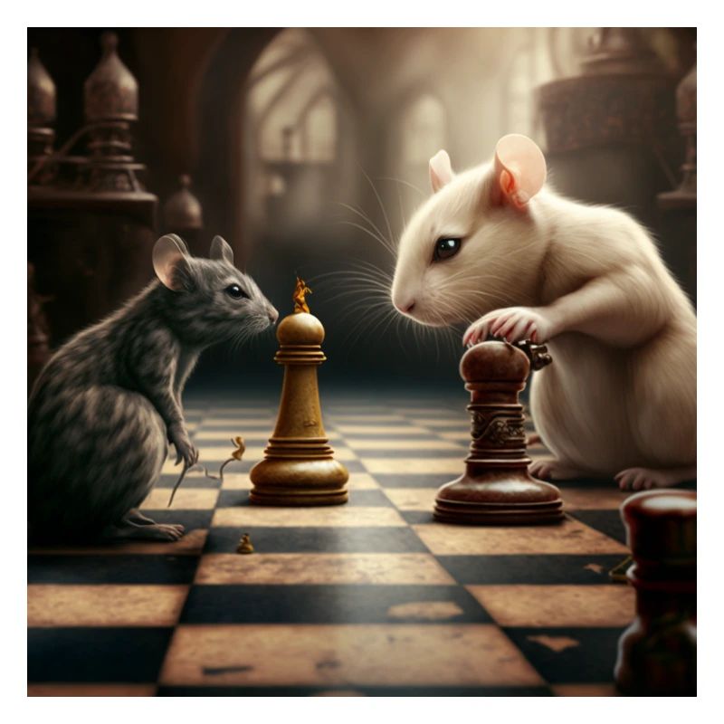 Doux jeu d’échecs entre deux animaux