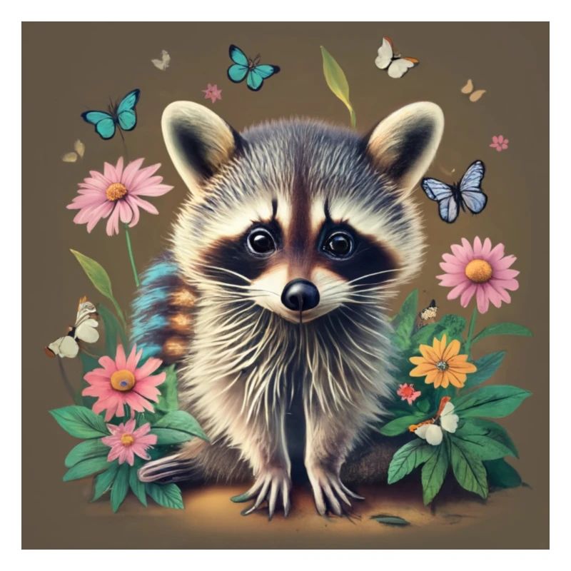 fox with flowers