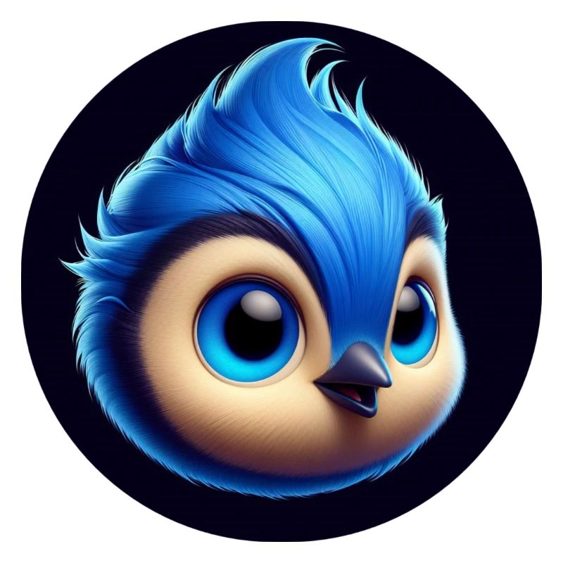 Comic Bird Blue Blue