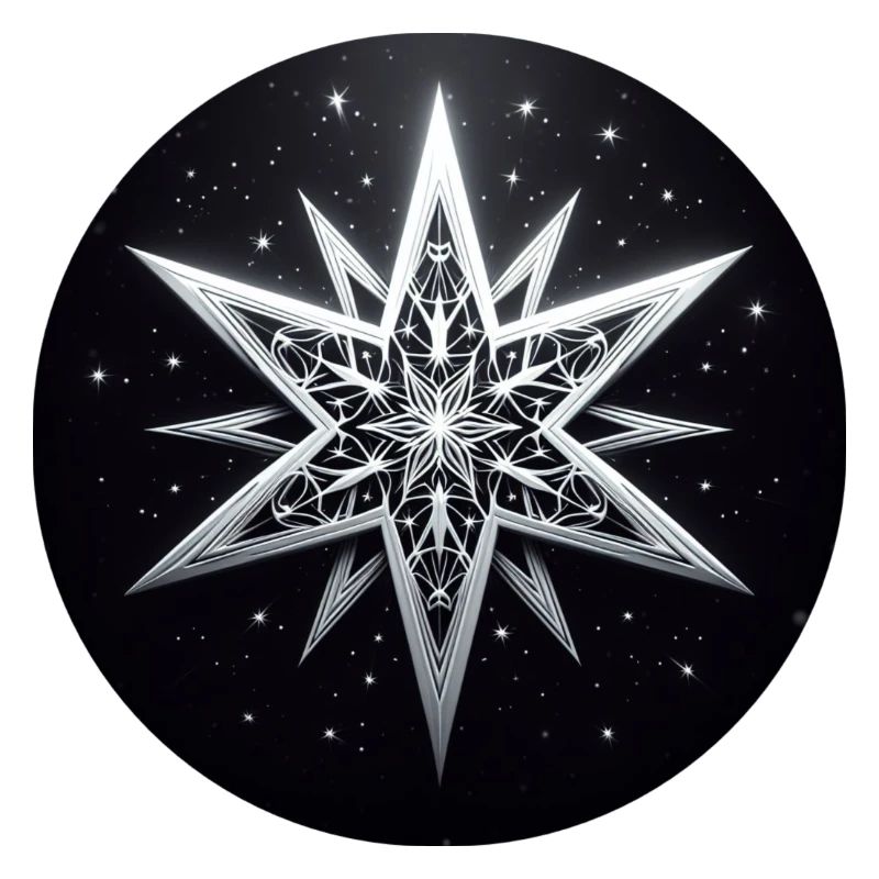 Star White Gray Folding Art