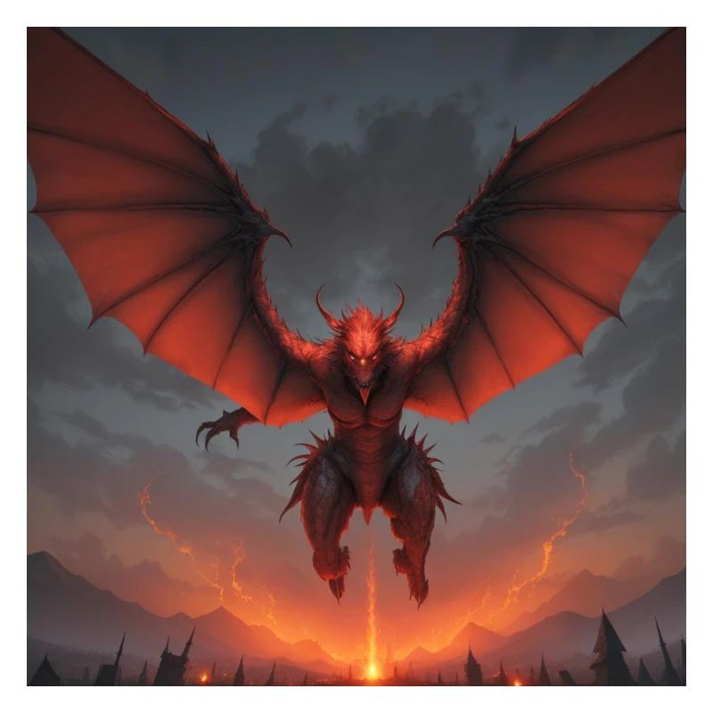 Rotdrache im Lavastrom