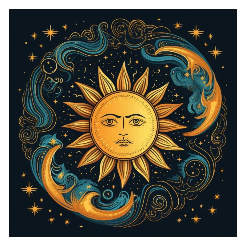 Solar Moon Cycle Cosmic Art