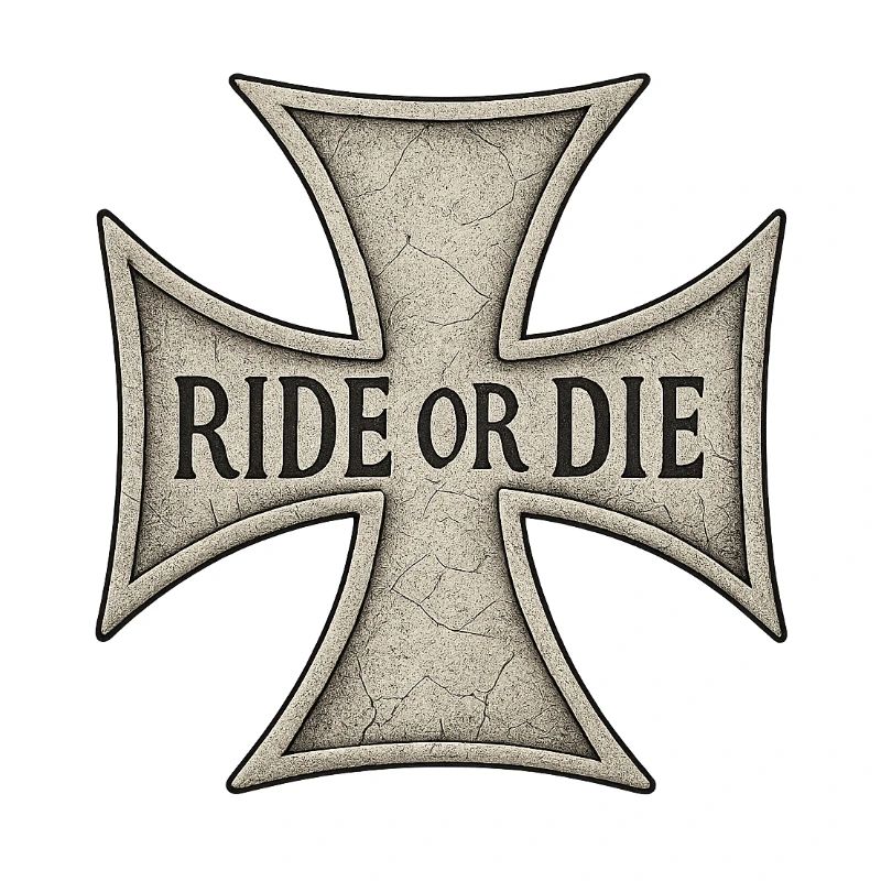 Maltese Cross Engraved RIDE OR DIE