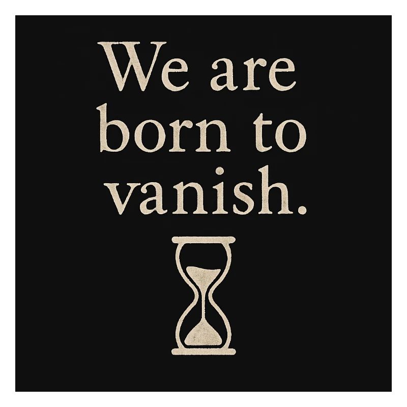 Vergänglichkeit Spruch mit Sanduhrdesign