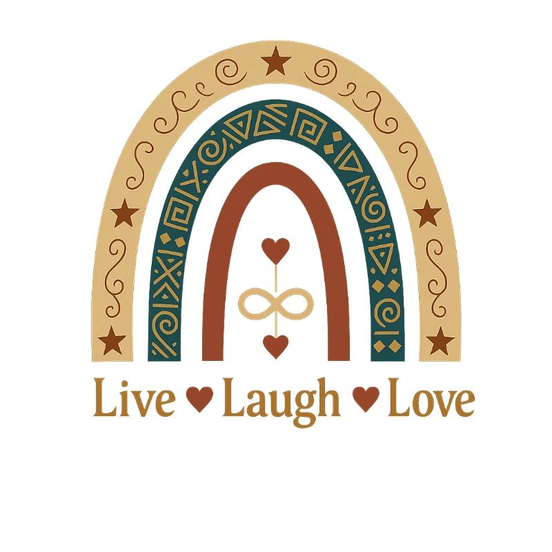 Live Laugh Love Boho Regenbogen