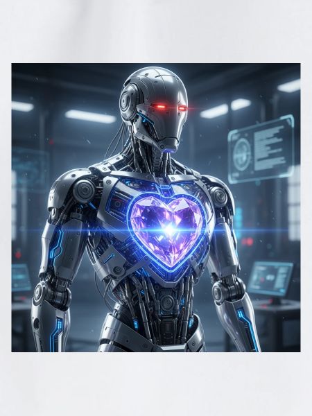 Futuristic robot with light effect