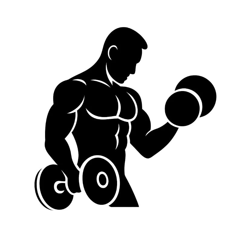 Muscle man doing strength training