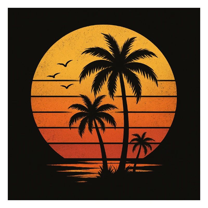 palmier Coucher de soleil d’été