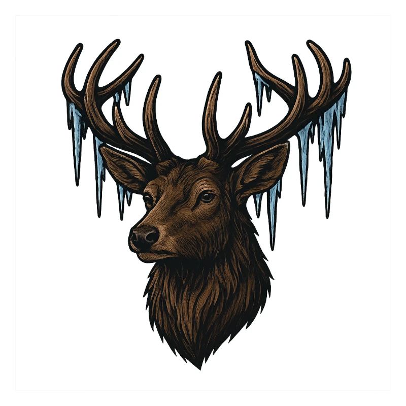 Icy Deer Head