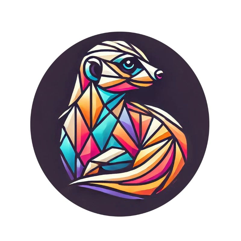 Suricate coloré géométrique
