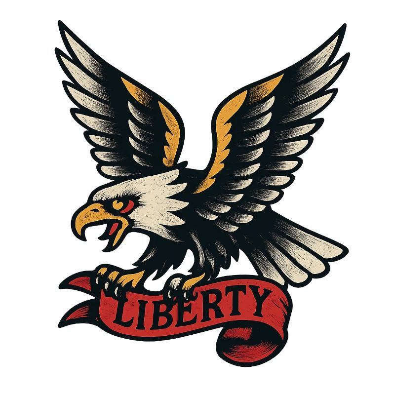 Liberty Eagle in tattoo style