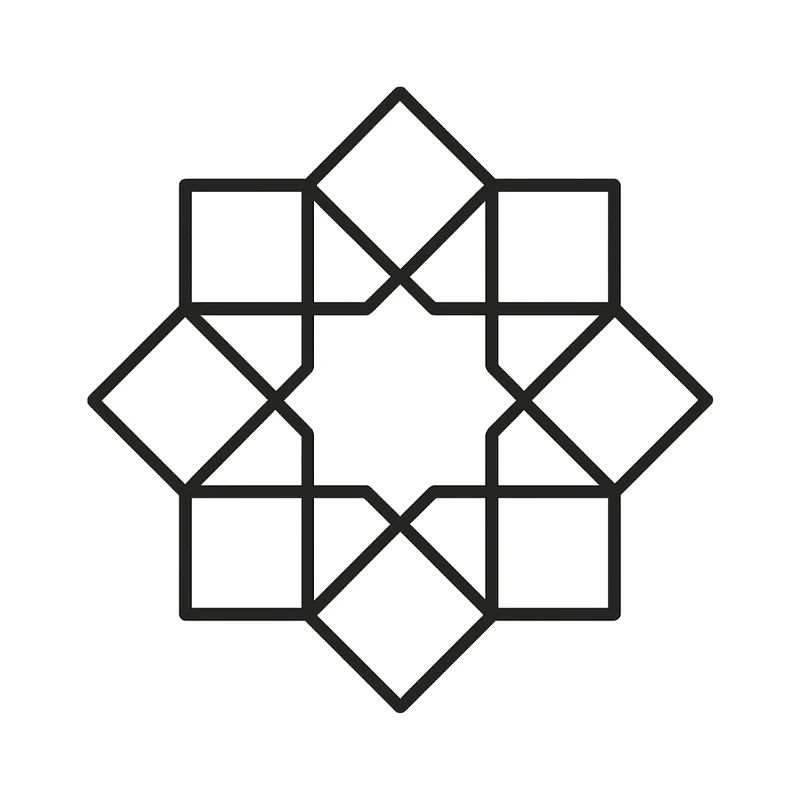 Geometric Square Star Circle Pattern