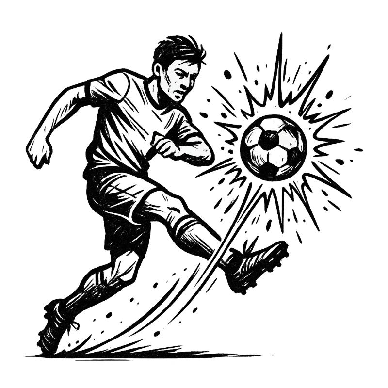 Exploding Soccer Shot Illustration