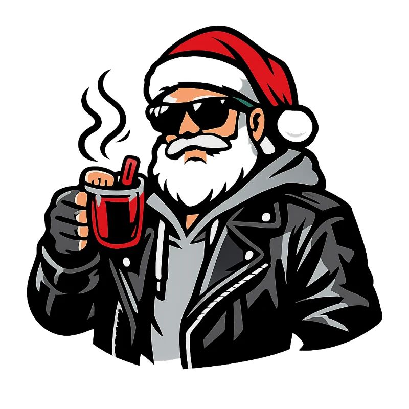Biker Santa Coffee Break