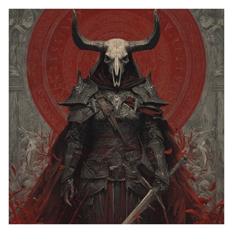 Dämonenkrieger mit Schädelhelm