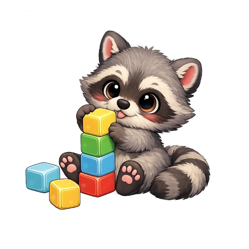 Baby Oskar with building blocks