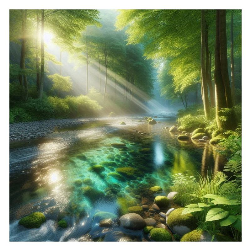 Sonnenschein in einem Waldbach