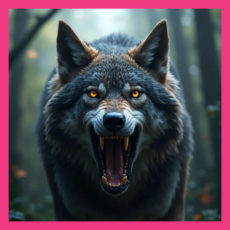 Aggressive wolf